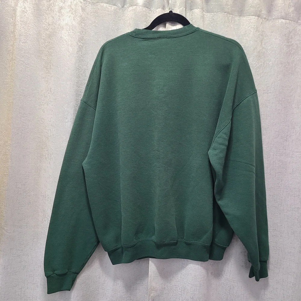 Vtg Pro Edge Green MSU SPARTANS Crewneck Sweater‎ XL - Picture 5 of 7